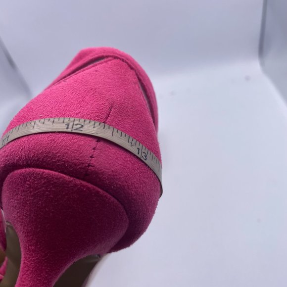 A NUYG pink pointy toe rhinestone kitten low heels pumps - Picture 8 of 11